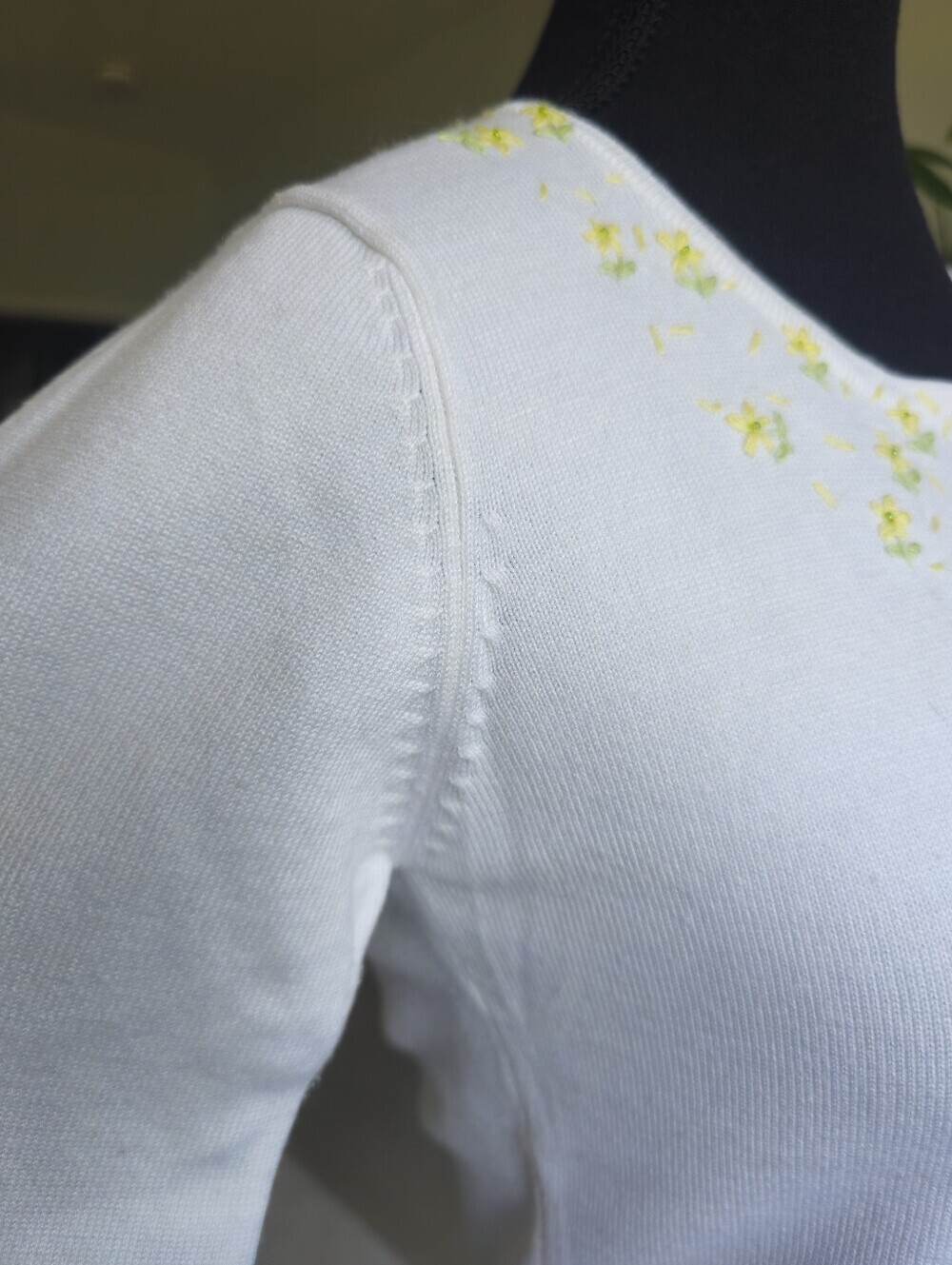 Women's 3/4 Sleeve Cardigan by Principles. Size S, Ivory color - Picture 8 of 15